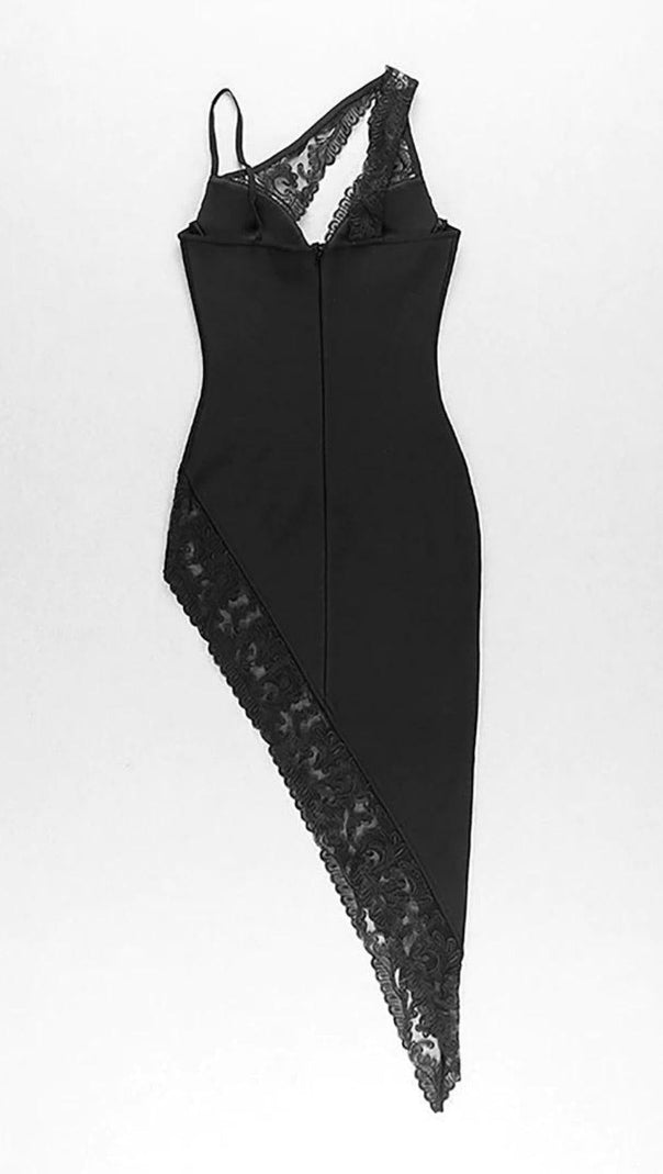 AIIZIE ONE SHOULDER BANDAGE DRESS IN BLACK - product image