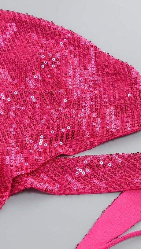 SEQUIN HOLLOW OUT SUIT IN PINK