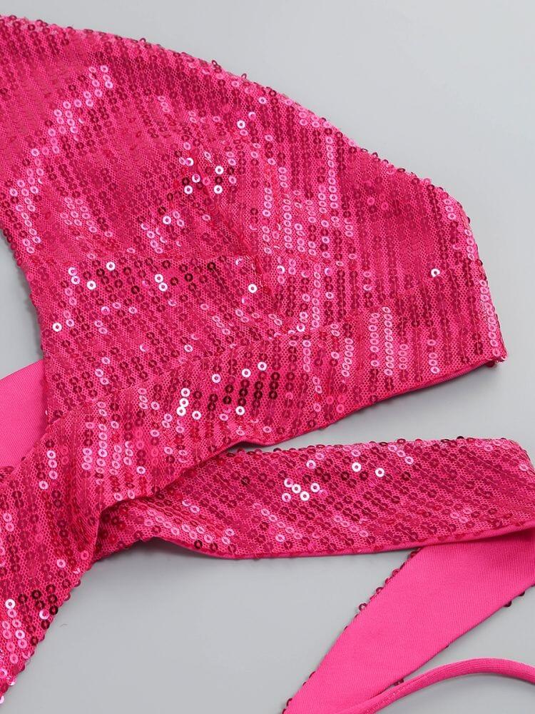 AIIZIE SEQUIN HOLLOW OUT SUIT IN PINK - product image