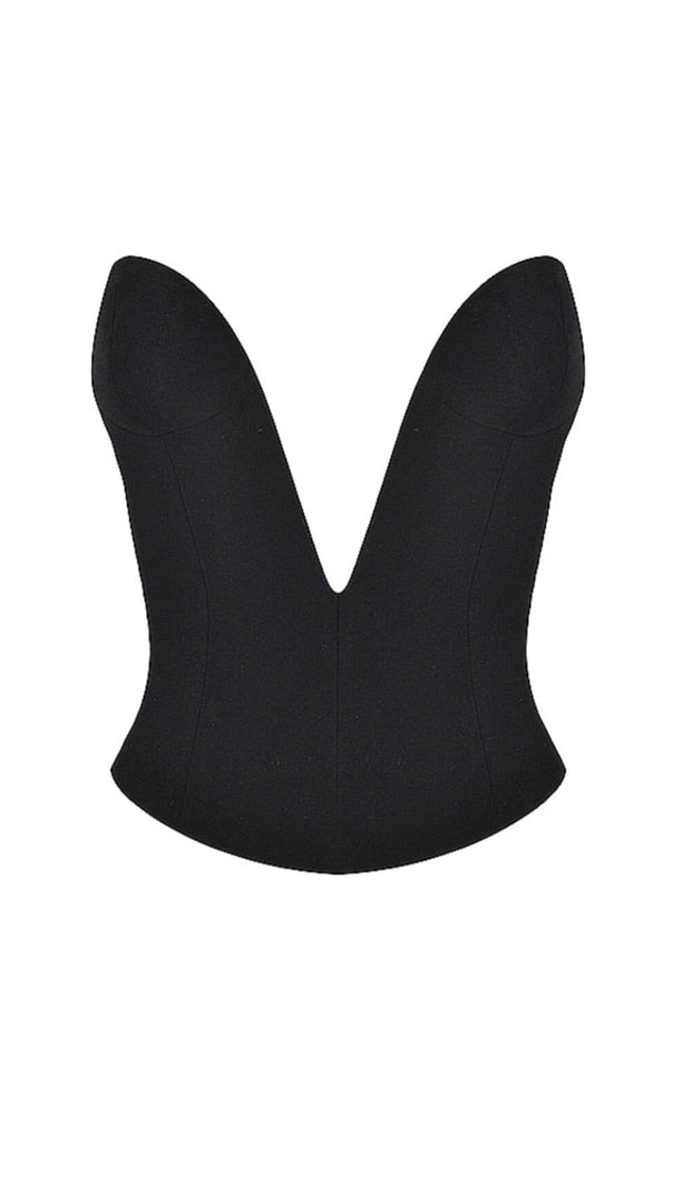 AIIZIE BLACK PLUNGE CORSET - product image
