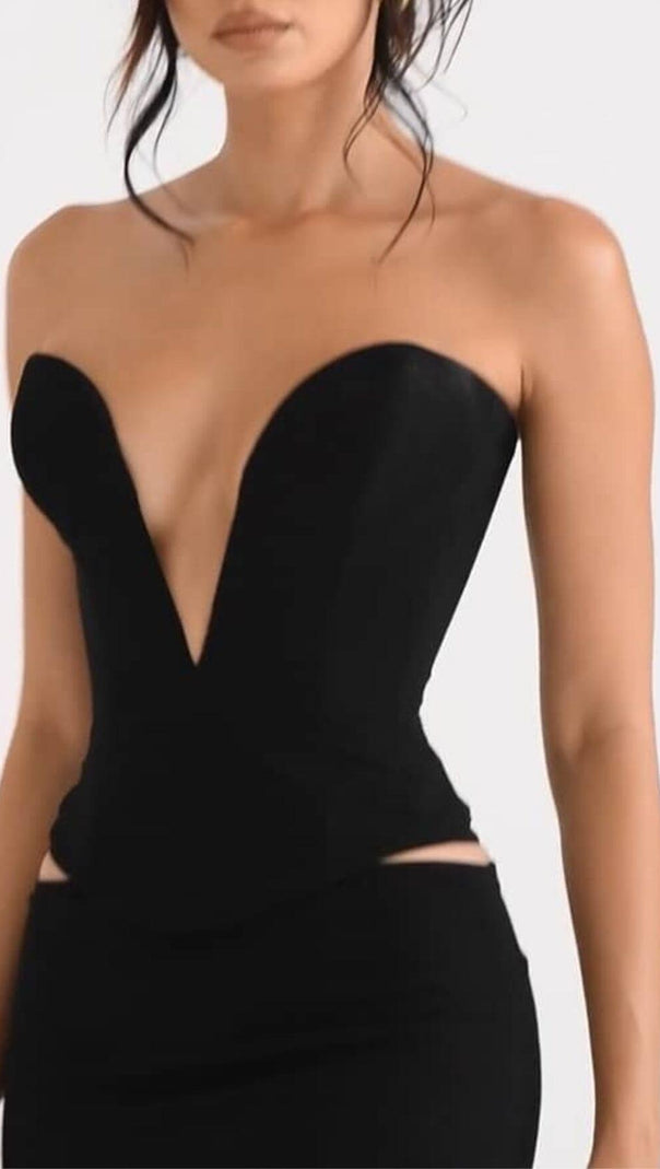 AIIZIE BLACK PLUNGE CORSET - product image