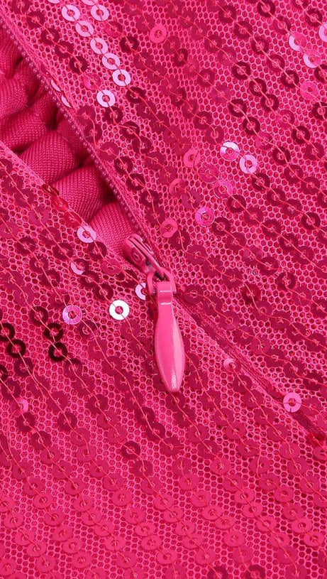 SEQUIN HOLLOW OUT SUIT IN PINK