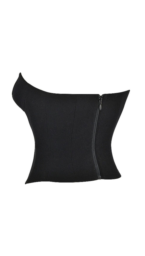 AIIZIE BLACK PLUNGE CORSET - product image