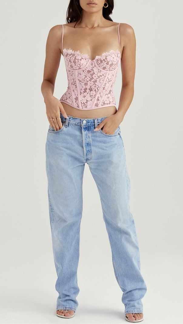 Rose Lace Underwired Corset