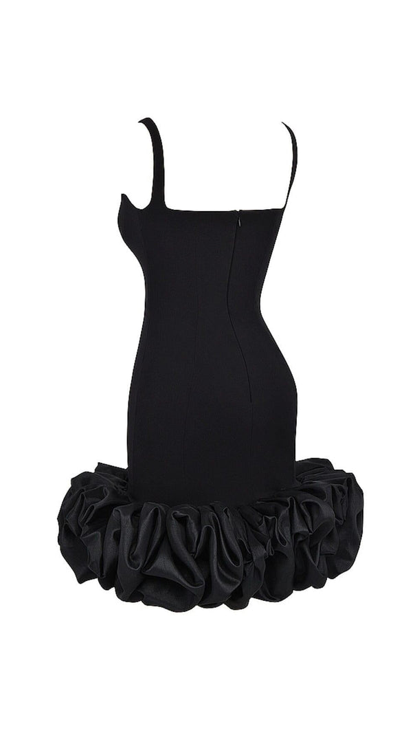 AIIZIE BLACK RUFFLE HEM DRESS - product image