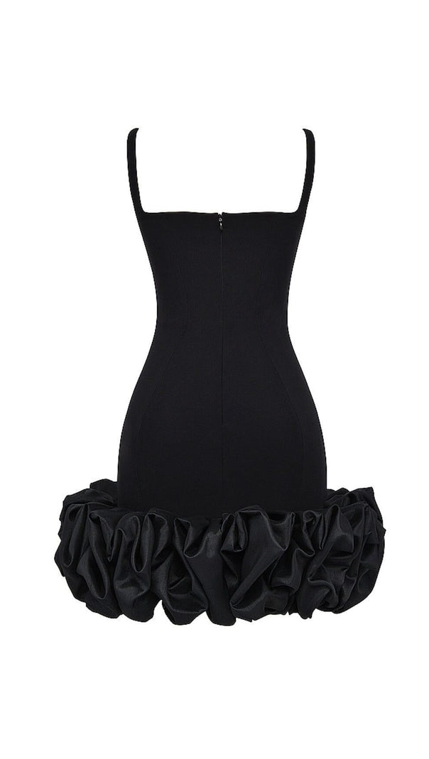 AIIZIE BLACK RUFFLE HEM DRESS - product image