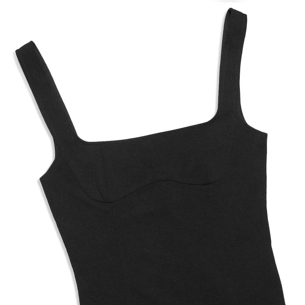 AIIZIE BLACK RUFFLE HEM DRESS - product image