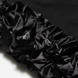 BLACK RUFFLE HEM DRESS