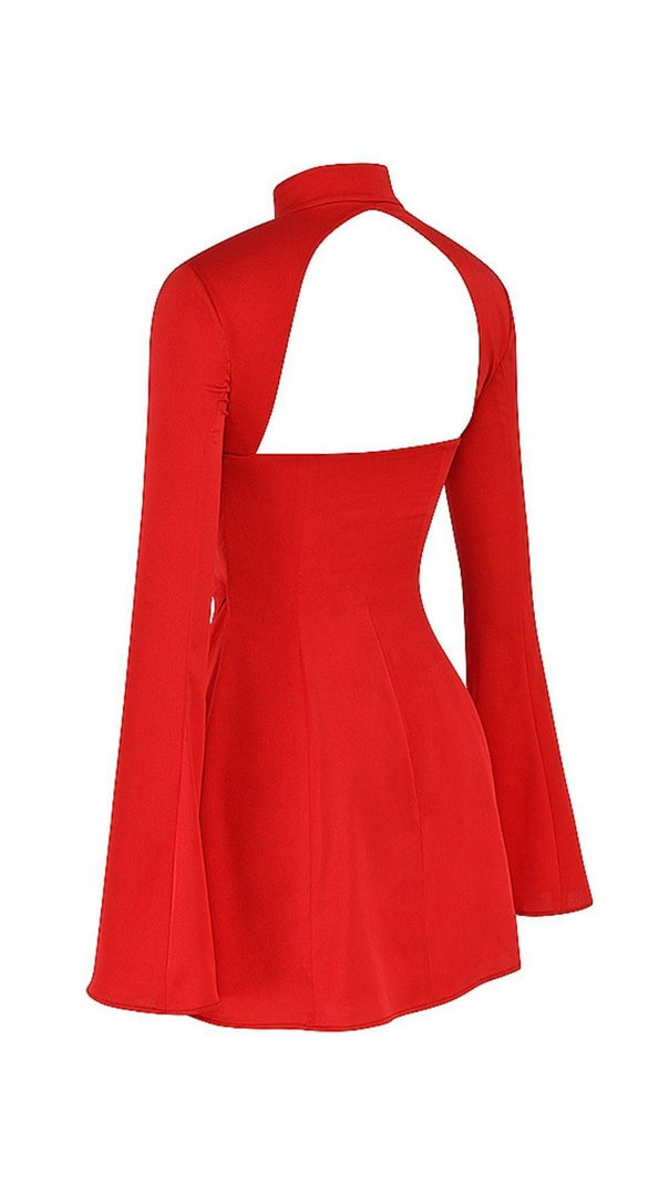 AIIZIE SCARLET CUT OUT SATIN MINI DRESS - product image
