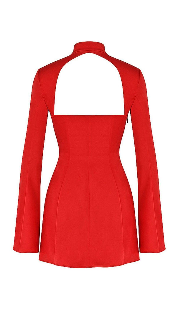 AIIZIE SCARLET CUT OUT SATIN MINI DRESS - product image