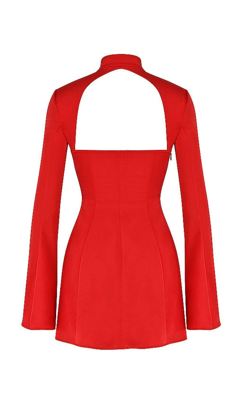 SCARLET CUT OUT SATIN MINI DRESS