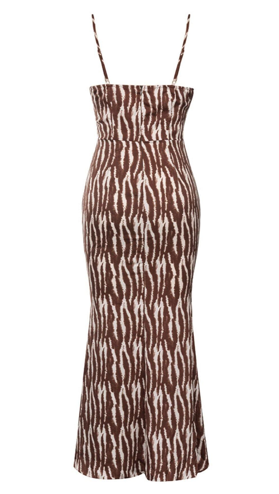 V NECK STRIPE MAXI DRESS