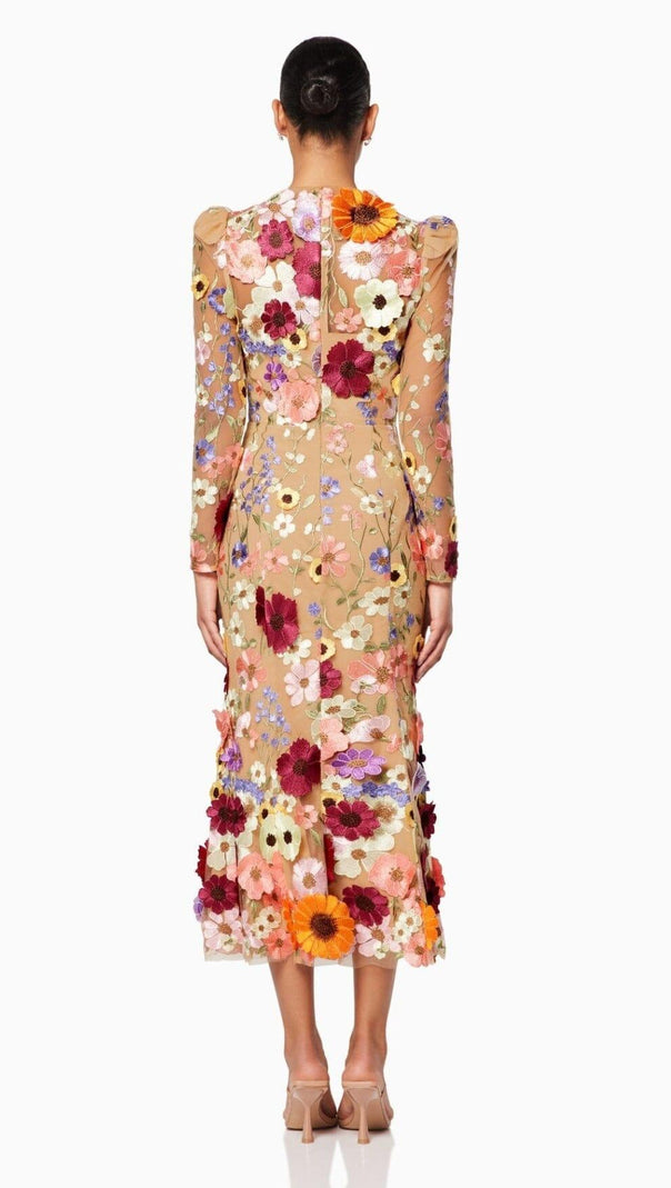 AIIZIE 3D FLORAL MIDI DRESS - product image