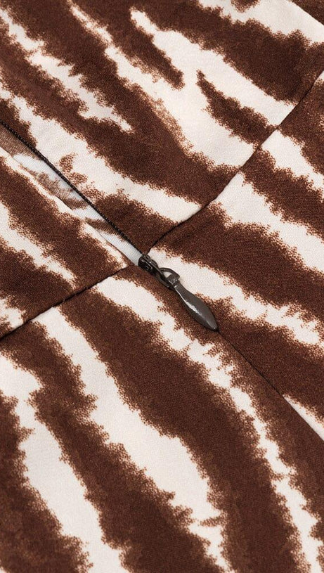 V NECK STRIPE MAXI DRESS