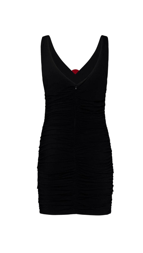 AIIZIE 3D ROSES FLOWER BLACK STRETCH VISCOSE JERSEY MINI DRESS - product image
