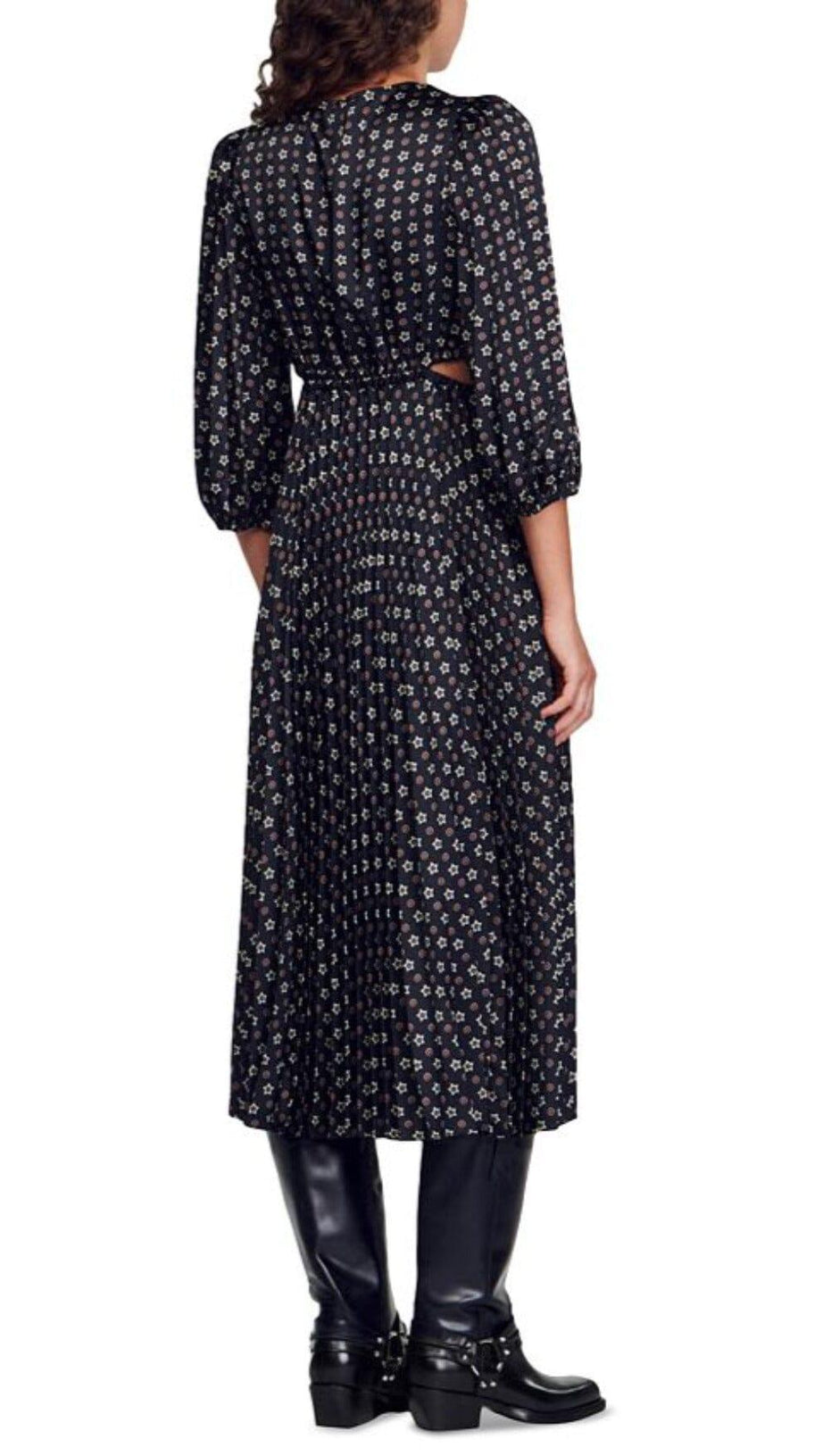 AGLAE BEDRUCKTES PLISSEE-KLEID MIT AUSSCHNITT 