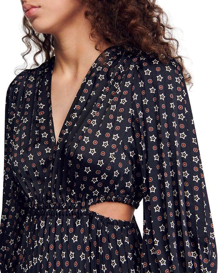AIIZIE AGLAE PRINTED CUTOUT PLEATED DRESS - product image