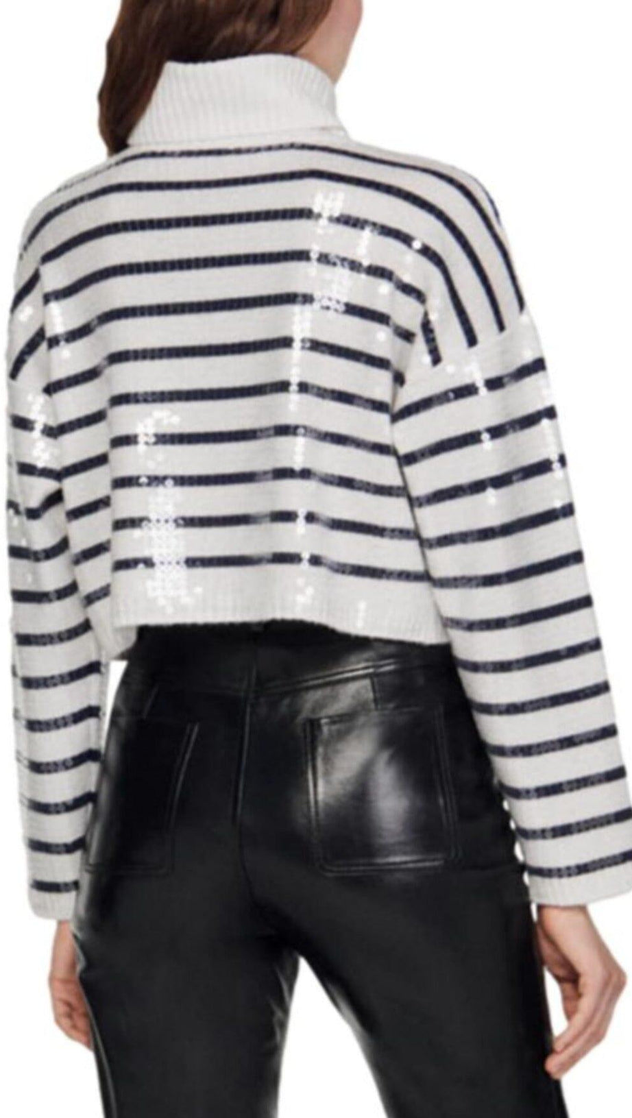 ROLLKRAGENPULLOVER MIT PAILLETTEN UND STREIFEN „ARIEL“ 