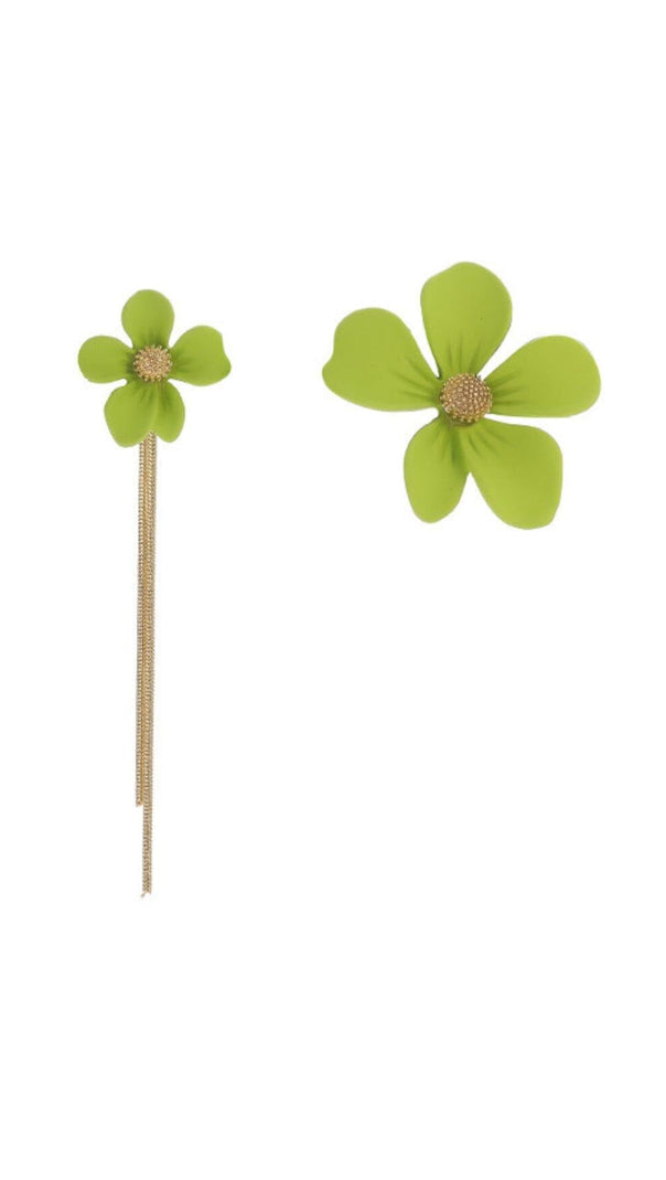 AIIZIE ASYMMETRICAL TASSEL FLOWER EARRINGS - product image