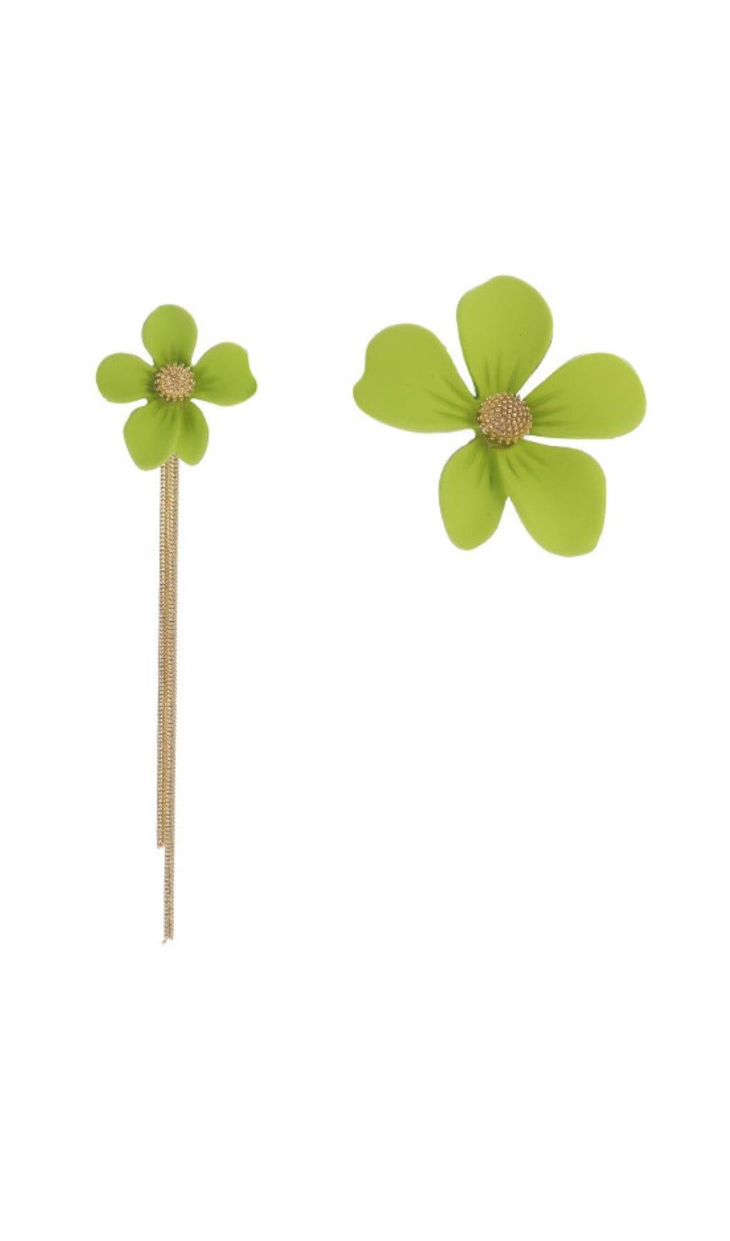 AIIZIE ASYMMETRICAL TASSEL FLOWER EARRINGS - product image