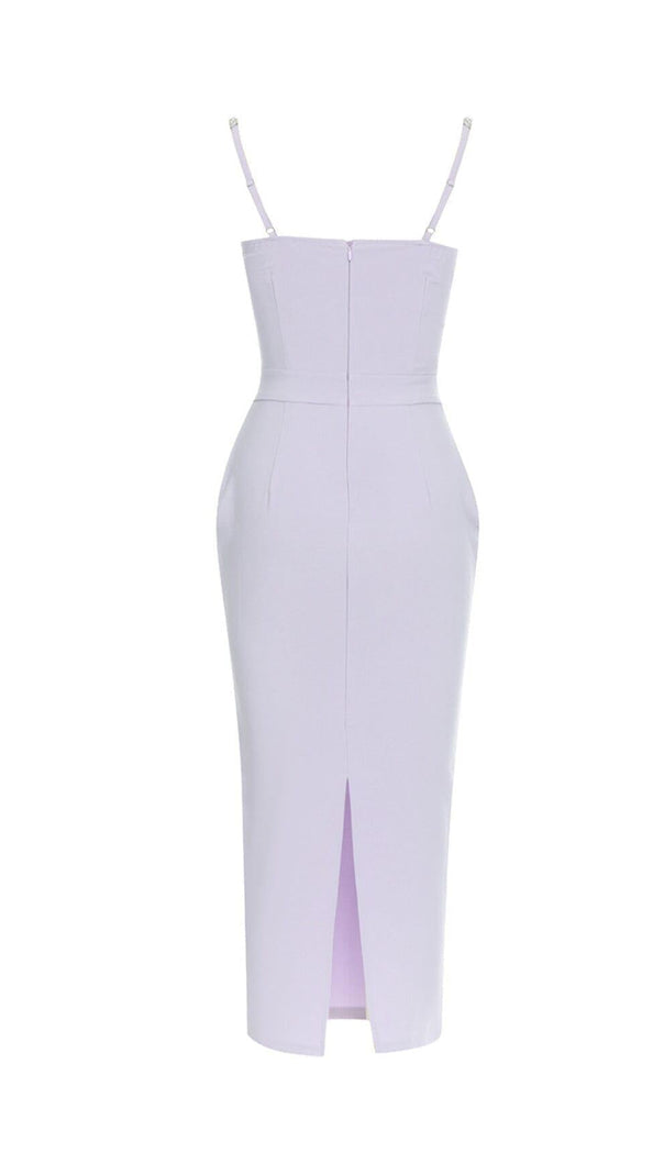 AIIZIE BACK STRAP DIAMONDS LOW-CUT TIGHT MIDI DRESS - product image