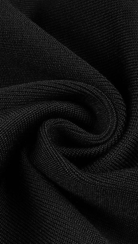 SCHWARZES BUSTIER-BANDAGE-KLEID MIT AUSSCHNITT