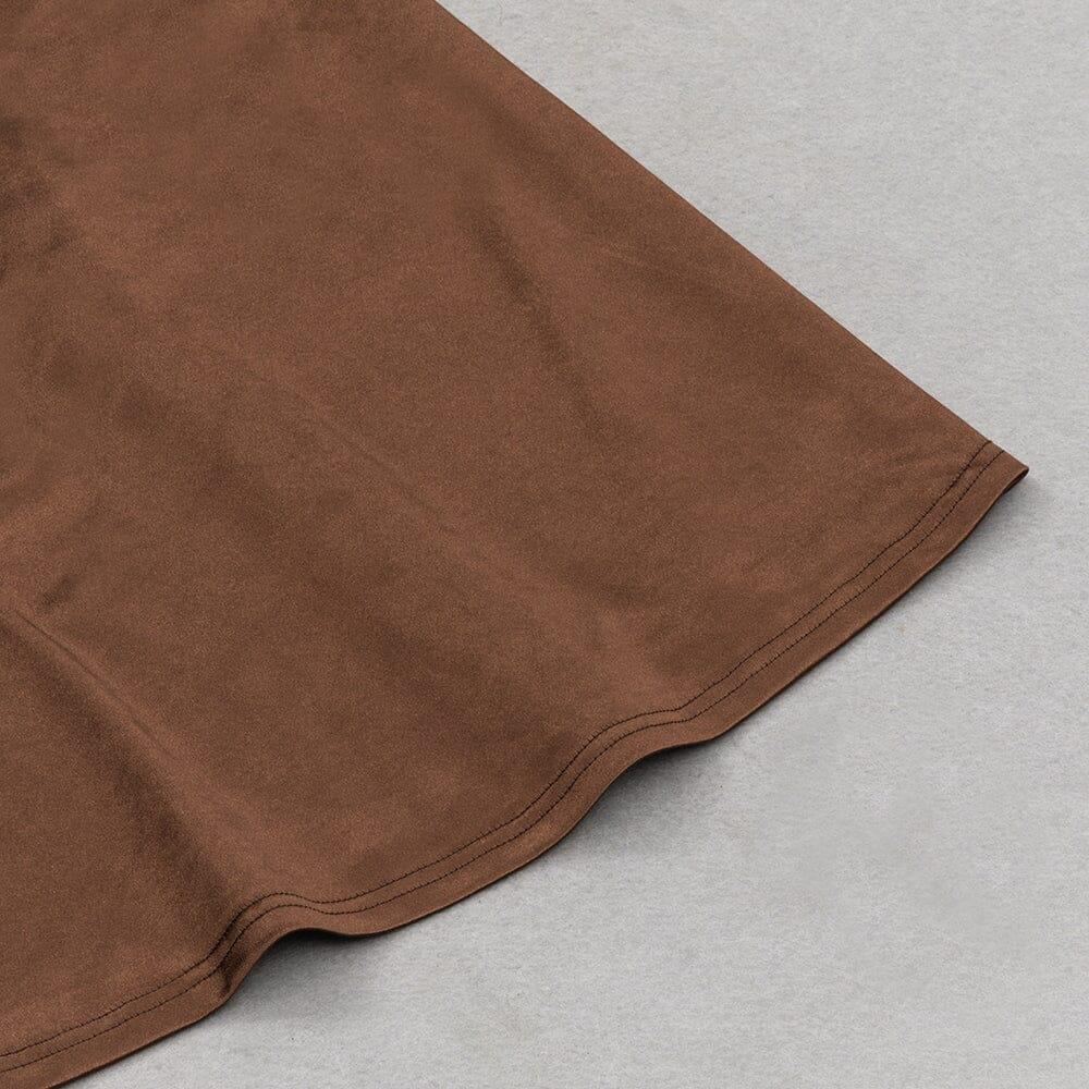 AIIZIE SATIN SPLIT MAXI DRESS IN BROWN - product image