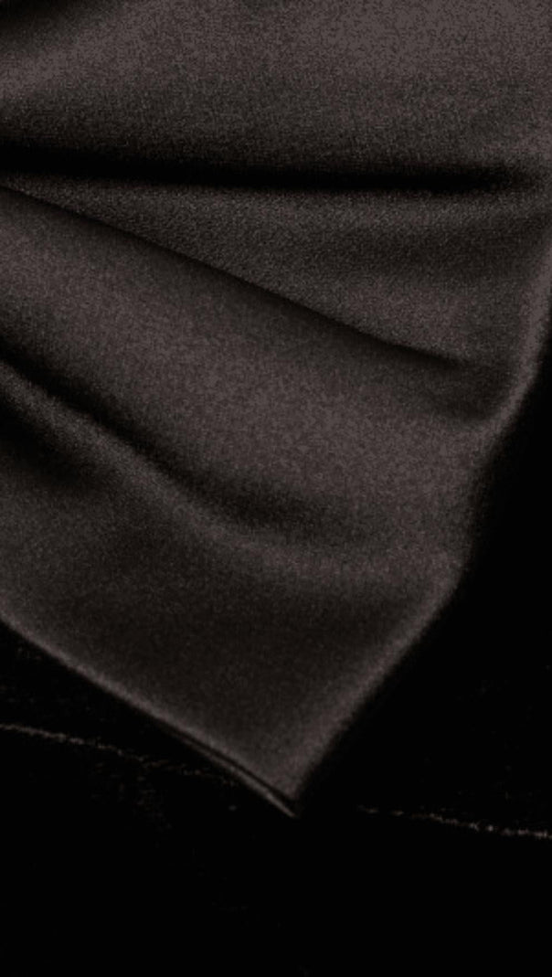 AIIZIE BLACK DUCHESSE BOW VELVET MINI DRESS - product image