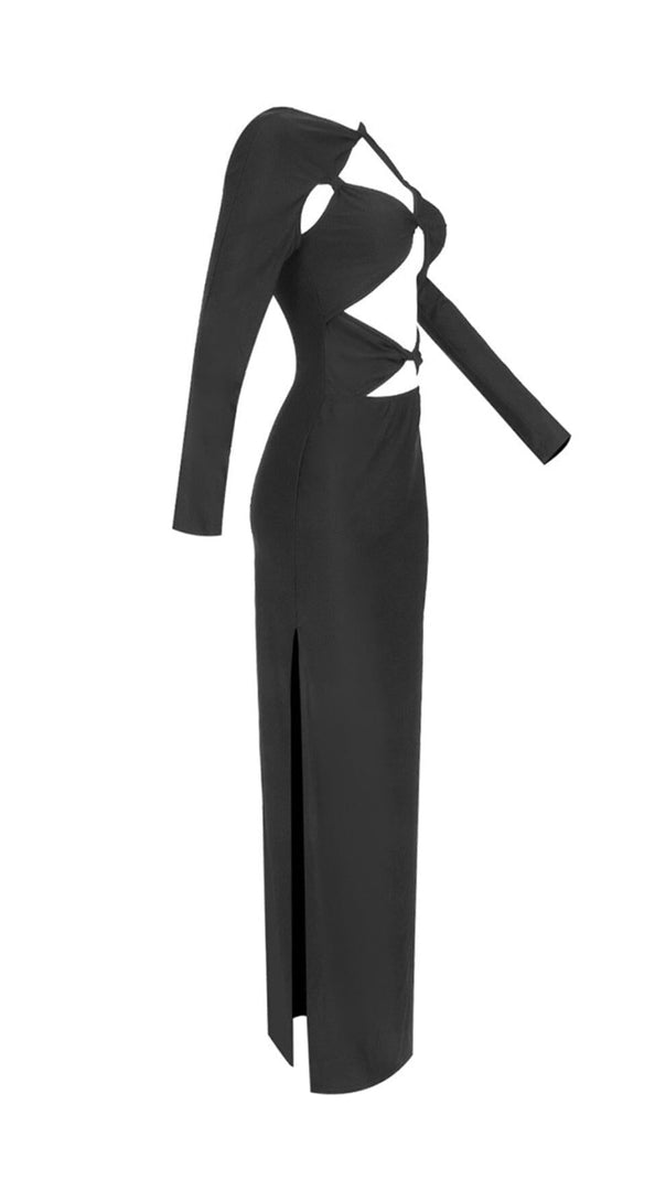 AIIZIE BLACK EMBELLISHED CUT-OUT MAXI DRESS - product image