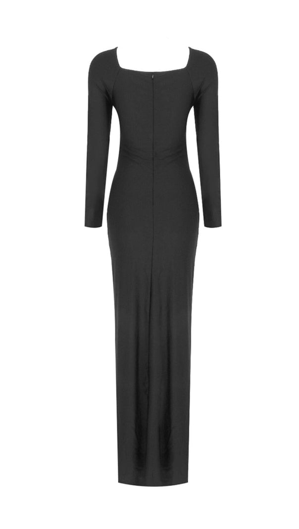 AIIZIE BLACK EMBELLISHED CUT-OUT MAXI DRESS - product image