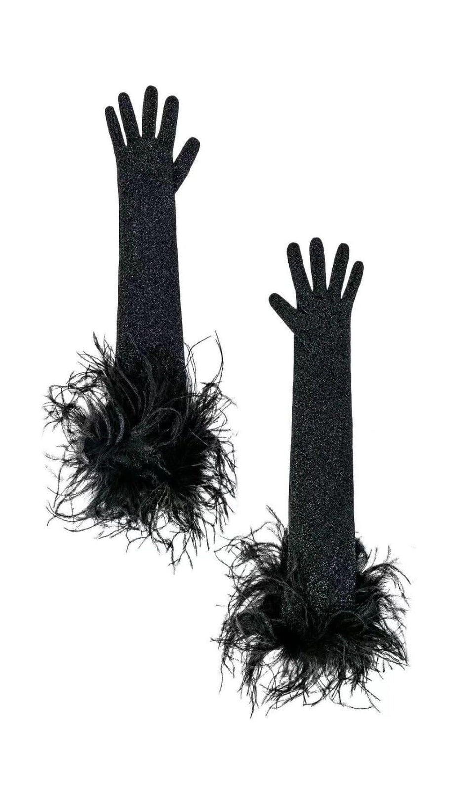 BLACK FEATHER GLOVES
