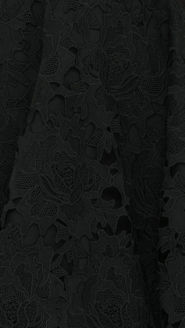 AIIZIE BLACK LACE SHORT SLEEVE MINI DRESS - product image