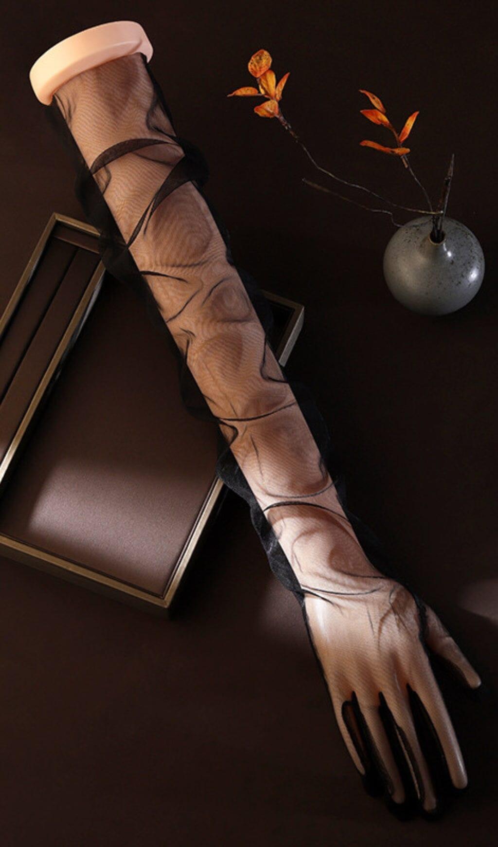 SCHWARZE NETZHANDSCHUHE