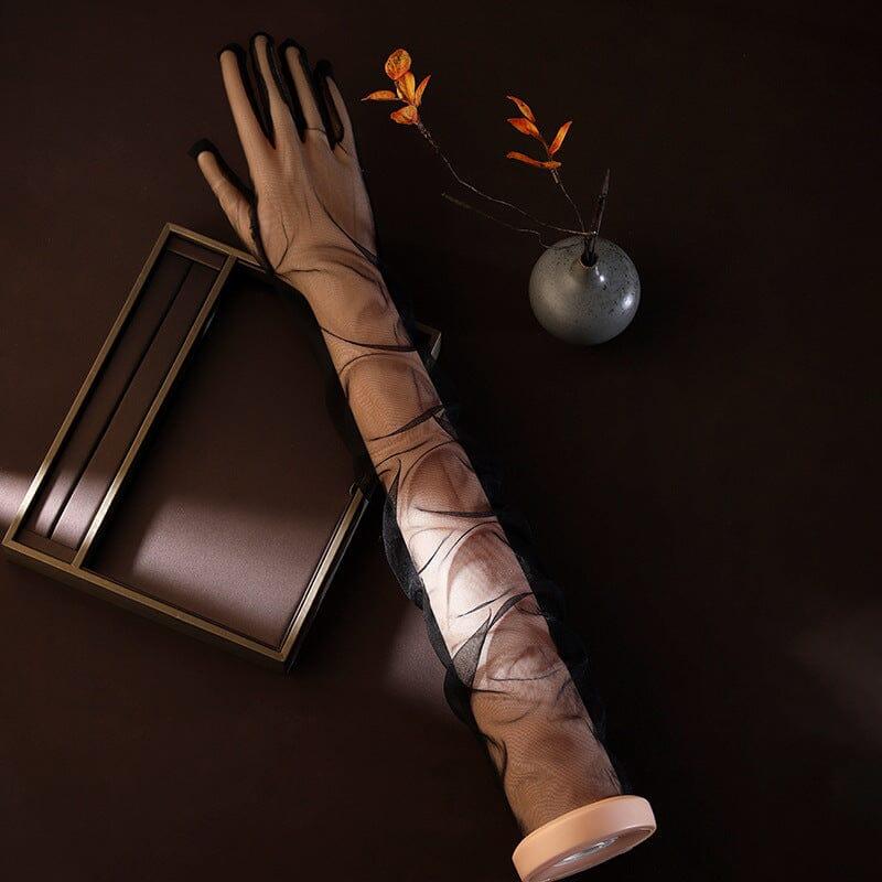 SCHWARZE NETZHANDSCHUHE