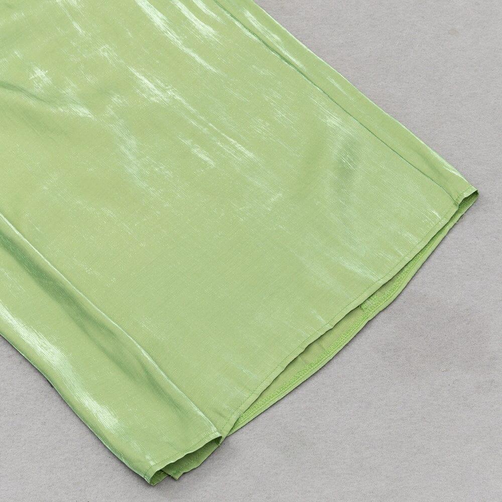 AIIZIE SATIN FOREST CORSET MAXI DRESS IN GREEN - product image