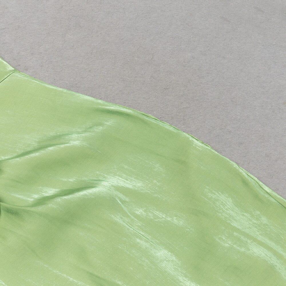 AIIZIE SATIN FOREST CORSET MAXI DRESS IN GREEN - product image