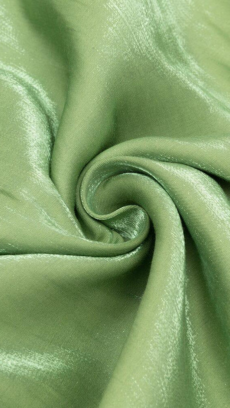 SATIN FOREST CORSET MAXI DRESS IN GREEN