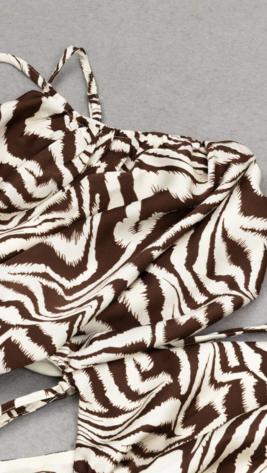 BACKLESS SLING SPLIT STRIPES DRESS IN MULTICOLOR