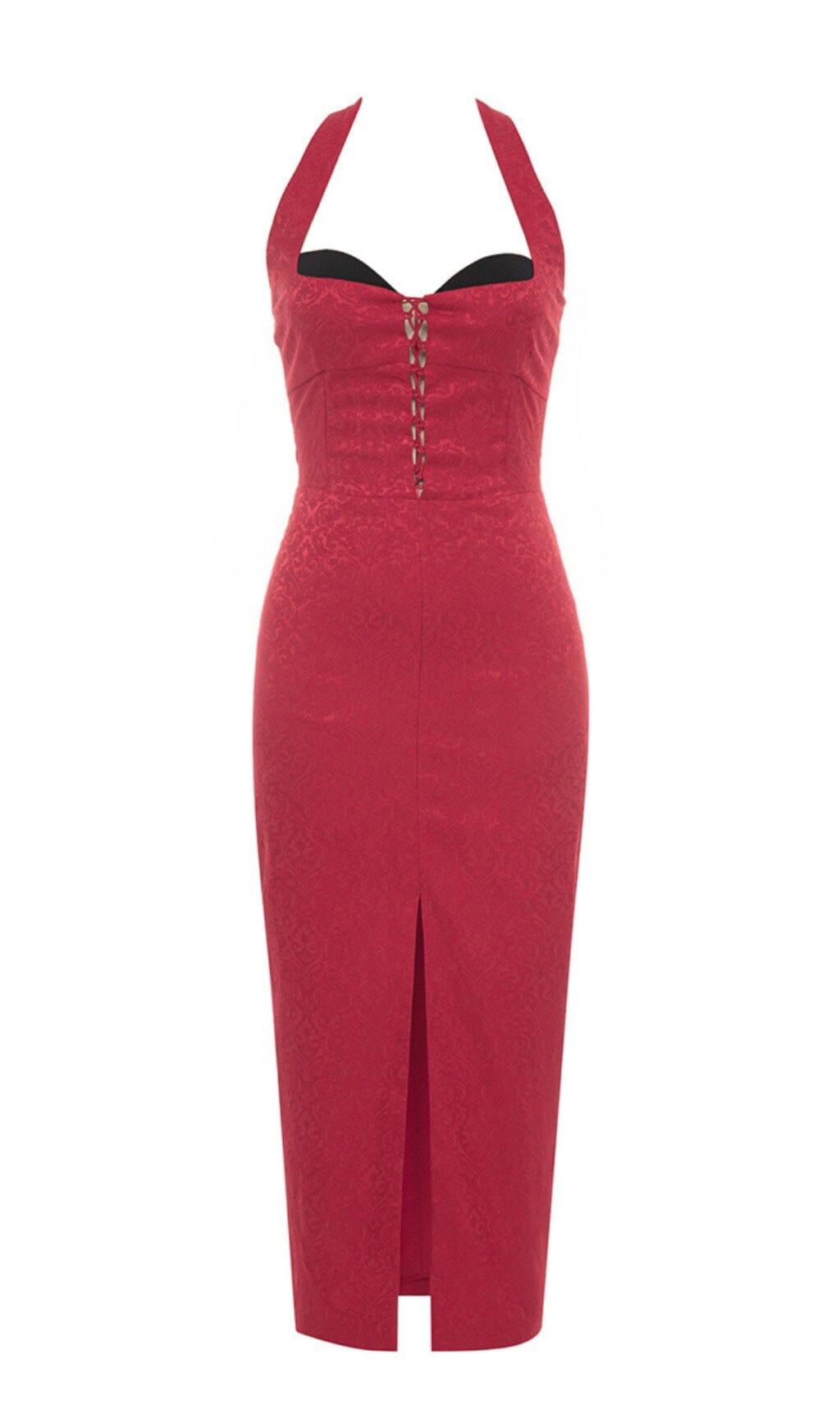 HÜFTWICKEL-MAXIKLEID IN ROT