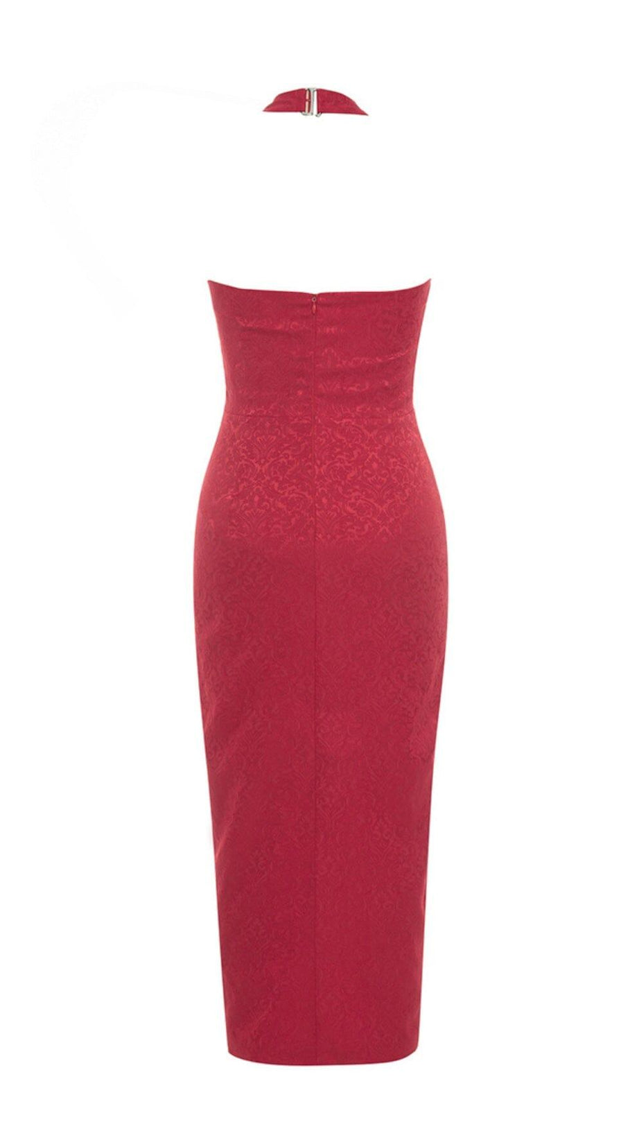 HIP WRAP MAXI DRESS IN RED