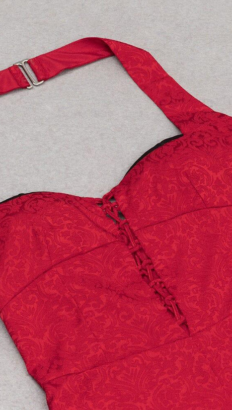 HIP WRAP MAXI DRESS IN RED