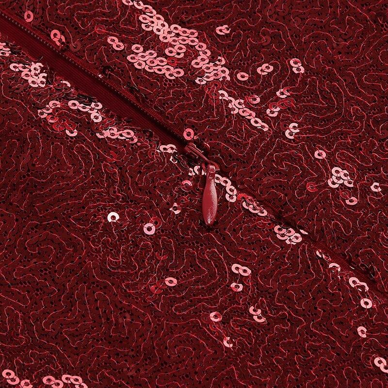 MINI ABITO MONOSPALLA A MANICHE LUNGHE CON PAILLETTES DI PIUME