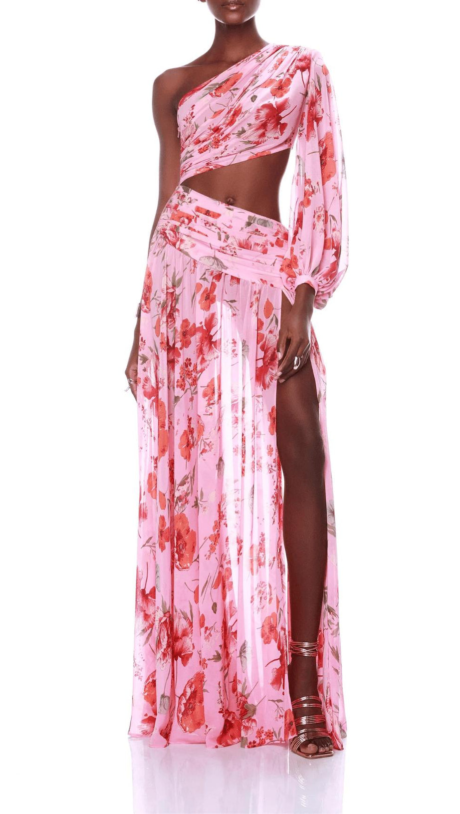 ONE-SHOULDER POPPY GOWN