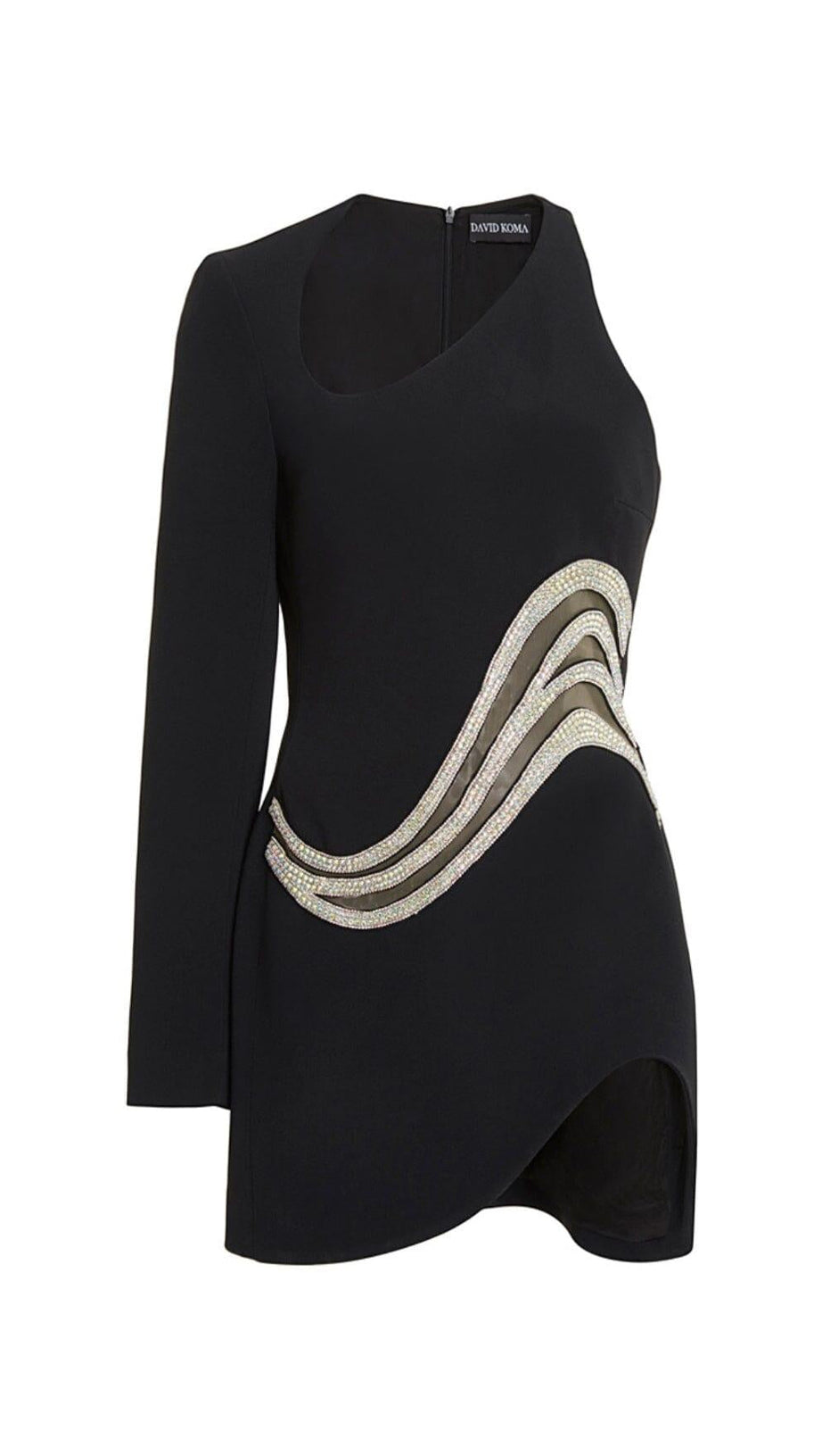 WAVE ONE-SHOULDER MINI DRESS