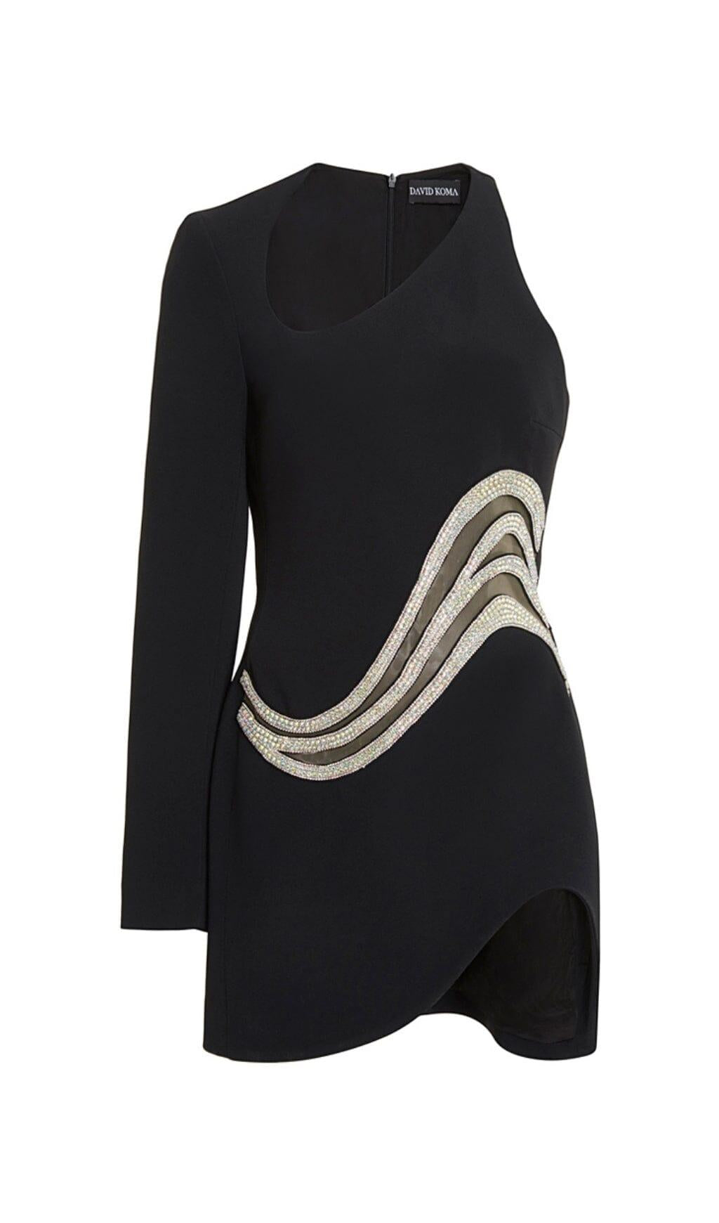 WAVE ONE-SHOULDER-MINIKLEID