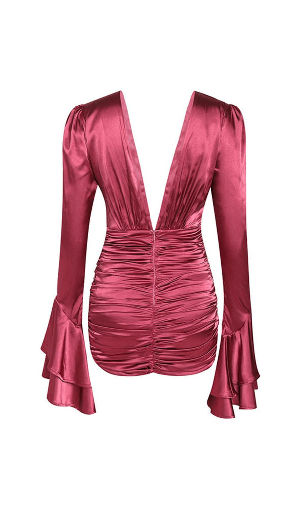 AIIZIE PLUNGING V NECK COCKTAIL MINI DRESS - product image