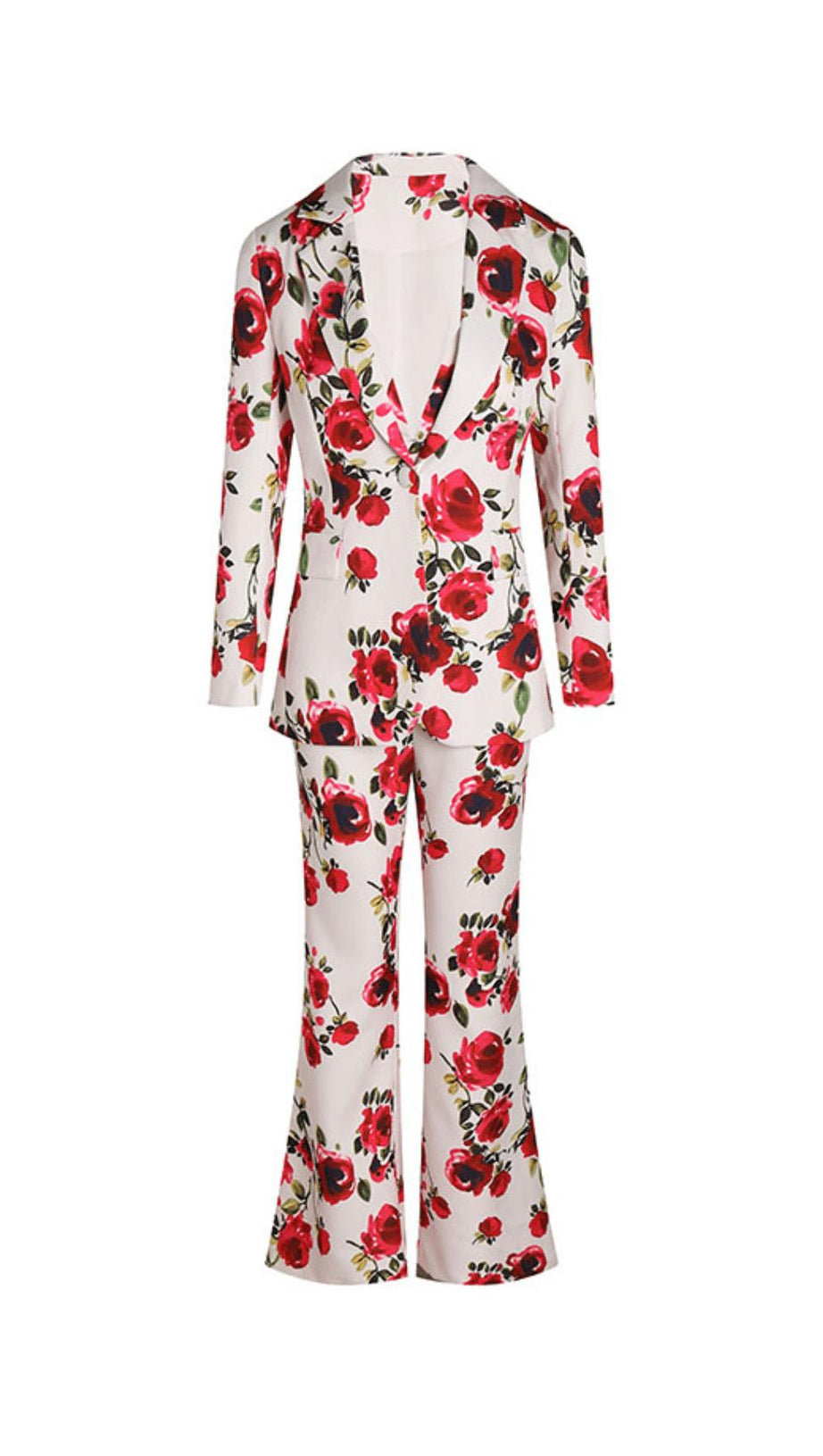 PRINTED LONG-SLEEVED SHIRT AND SUSPENDER TROUSERS THREE-PIECE SET