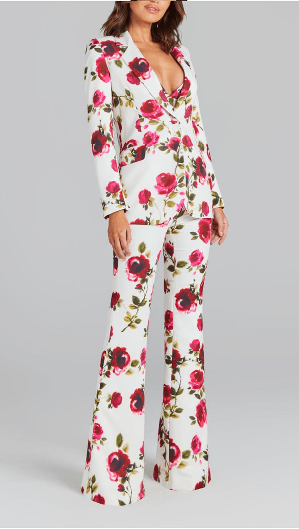 AIIZIE PRINTED LONG-SLEEVED SHIRT AND SUSPENDER TROUSERS THREE-PIECE SET - product image
