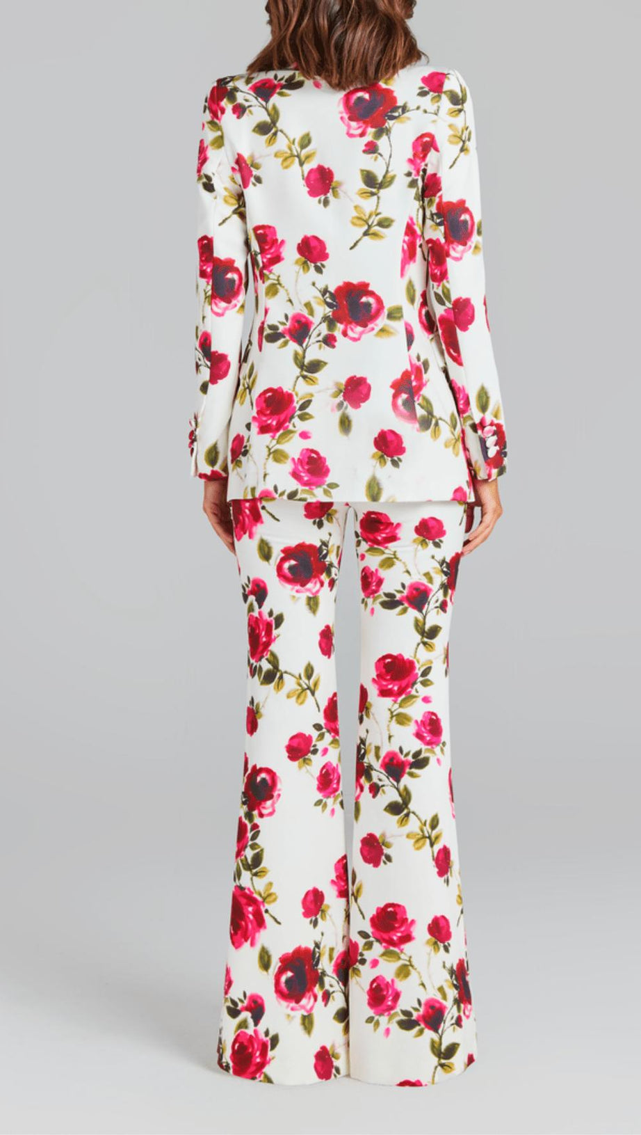 PRINTED LONG-SLEEVED SHIRT AND SUSPENDER TROUSERS THREE-PIECE SET