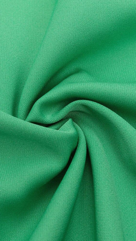 PUFF SLEEVE BODYCON STRAP MIDI DRESS